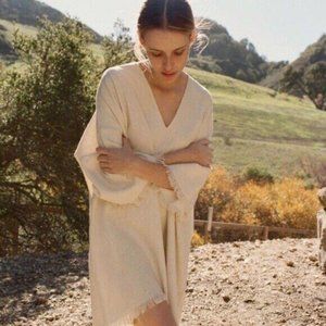 Doen Roman silk noir dress Womens Size Large L